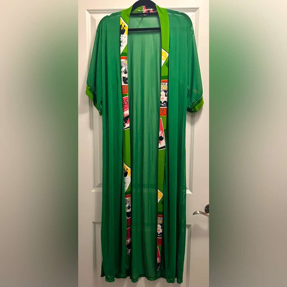 Fashion nova green beach cover up kimono swim cover up